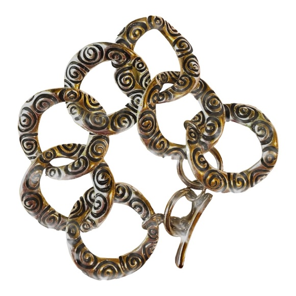 Jewelry - Decorative Metal Bracelet Antiqued Finish NEW